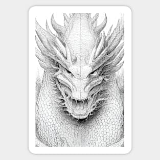 Dragon Legend Wild Nature Illustration Line Epic Illustration Line Art Sticker